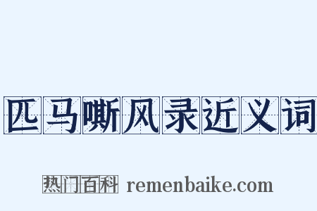 匹马嘶风录近义词是什么意思的图片